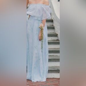 Mumus bridesmaid, beach wedding, special occasion, maxi dress, chiffon baby blue